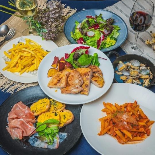 [1/2～3/31]手軽に楽しめるカジュアルコース〈全8品＋120分飲み放題付き〉