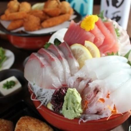 内容充実！旬鮮刺身盛合せ＆飲み放題120分付き♪おすすめです◎