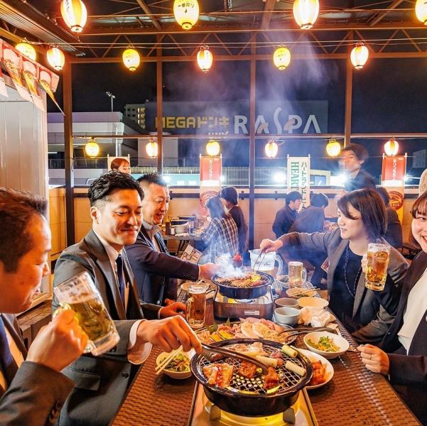 【期間限定(4月～9月まで)】ビアガーデン開催しております!!最大40名様収容で屋根付き(全天候型)雨の日でも安心してビアガーデンをお楽しみいただけます。今年の夏は"肉のよいち"のビアガーデンできまり!!※お早めにご予約下さい(お電話orWEB予約より承っております)