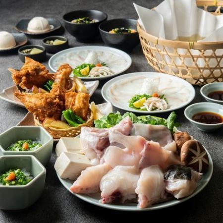 [Limited time offer] ★ Thick meat ★ A5 rank wild tiger pufferfish course with wild fried chicken *Reservation required the day before
