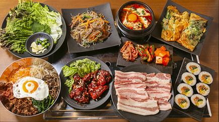 Korean cuisine proficiency course with 2 hours of all-you-can-drink (L.O. 30 minutes before closing)
