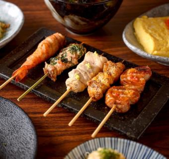 焼鳥コース(焼き鳥5本・速菜・創作串1本)