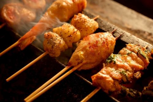 備長炭で焼き上げた焼鳥