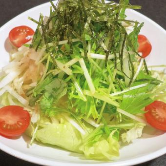 Mizuna and Daikon Radish Salad