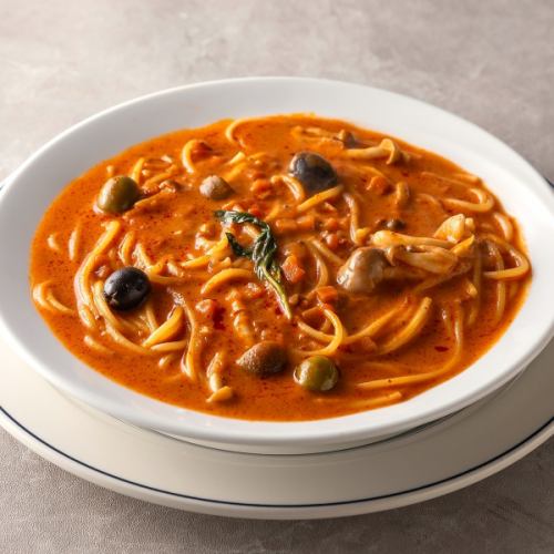 和牛ボロネーゼのトマトクリームスープスパゲティ