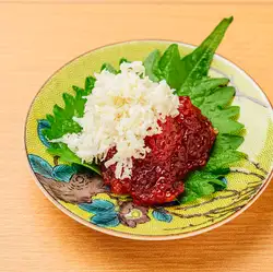 Salmon roe and mountain wasabi