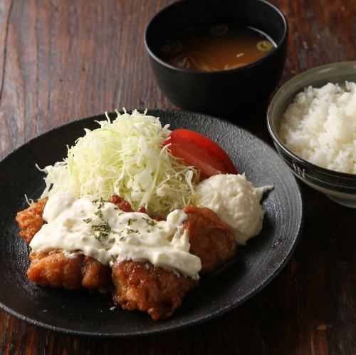 Chicken Nanban set meal with homemade tartar sauce