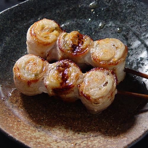 Pork and shiso wrapped in rice