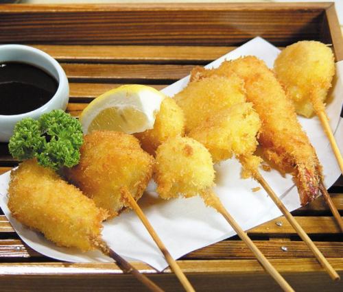 Variety of Kushikatsu