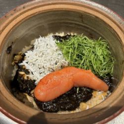 自家製明太子とオリジナル生海苔佃煮の炊き込みご飯」