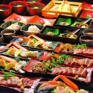 仙台牛ステーキとずわい蟹を堪能する【ステーキコース】飲み放題付き 8000円(税込)