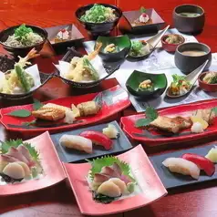 Enjoy seasonal dishes with a complimentary drink at the Kikyo dining venue.