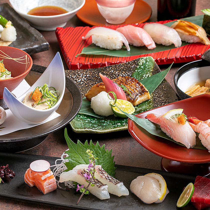 Enjoy the night view Sushi Kaiseki & All-you-can-drink Kaiseki 3080 yen ~