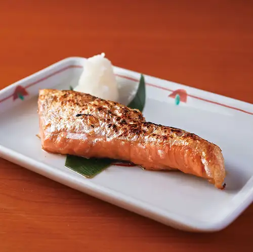 Grilled salmon harass