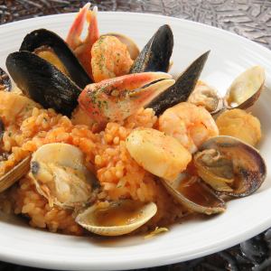 Snow crab and seafood tomato risotto