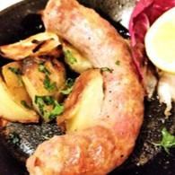 Oven-baked homemade sausage and potatoes