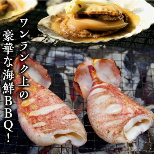 【予約制】極上の貸切BBQ！最高級お肉5種&海鮮2腫&野菜4種&焼きそば《3時間貸切代込み.全12品飲み放題付》