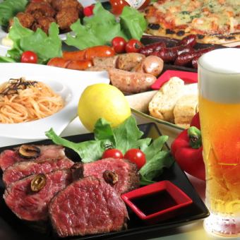 Popular menu standard course with 120 minutes of all-you-can-drink for 4,500 yen (tax included)