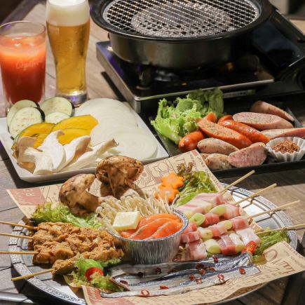 【가을 미각】구이 송이버섯 비어 가든 BBQ 120분 음료 무제한 6,000엔(부가세 포함)