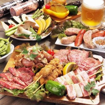 Our most popular item! Rooftop terrace beer garden course with 120 minutes of all-you-can-drink for 5500 yen (tax included).