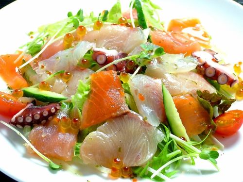 Seafood various salads