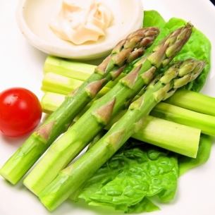 Freshly boiled edamame/changja/kimchi/boiled asparagus