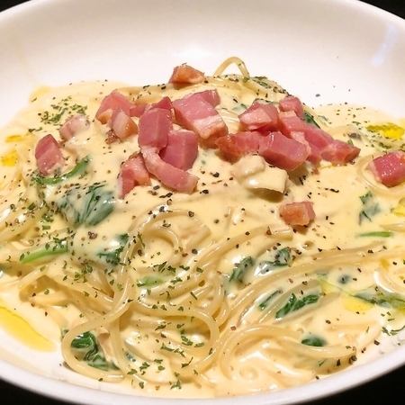 Mentaiko cream pasta/KUSAMA-style carbonara