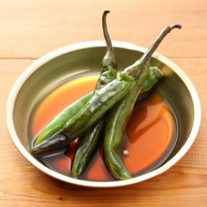 青唐辛子の醤油漬け