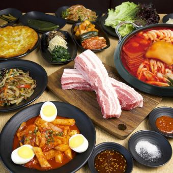 Bセット★ 熟成サムギョプサル　〈全7品〉