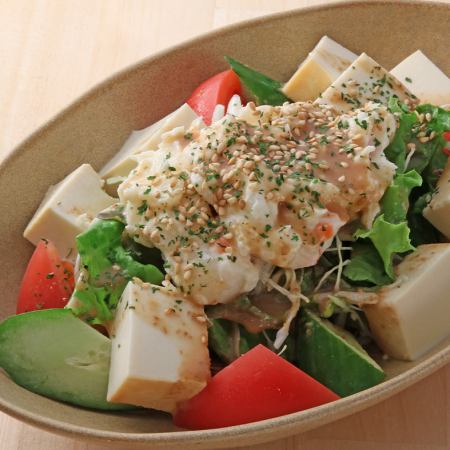 Potato tofu black sesame salad