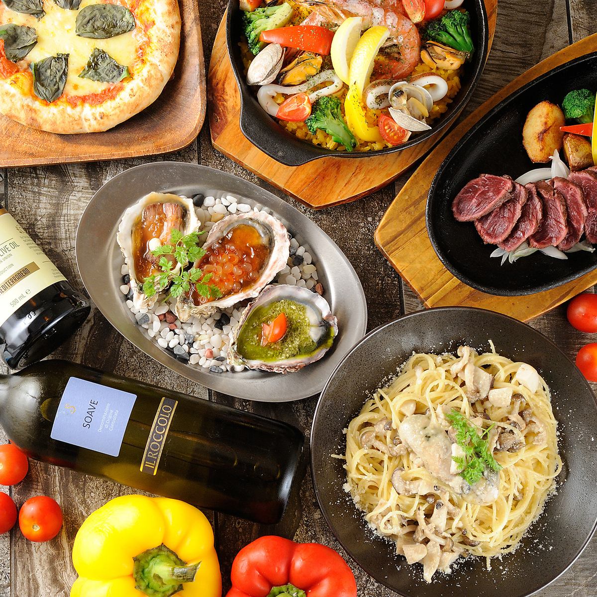 オシャレな空間で本格牡蠣料理と絶品イタリアンを♪