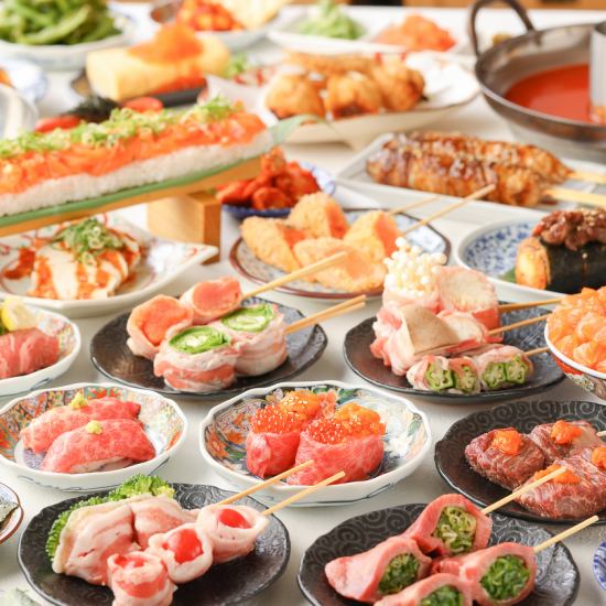 梅田の東通り!肉寿司、野菜巻き串の絶品のお料理をおしゃれな空間で◎