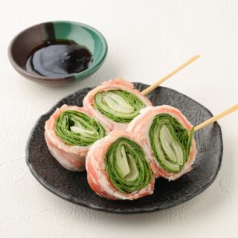 レタス豚巻き(レモンペッパーソース)