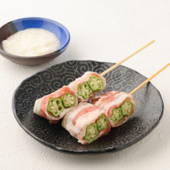 オクラ豚巻き(とろろ)