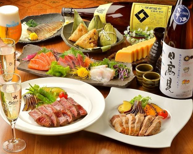 庆典☆16周年“山茶课程”◇安格斯牛肉,蘑菇鲭鱼,JpanX猪,生鱼片◇8项2小时标准饮用