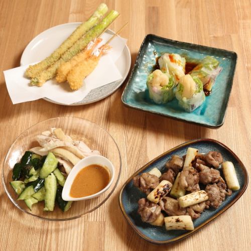 炭火で焼き上げた親鶏もものバラ焼きなど！