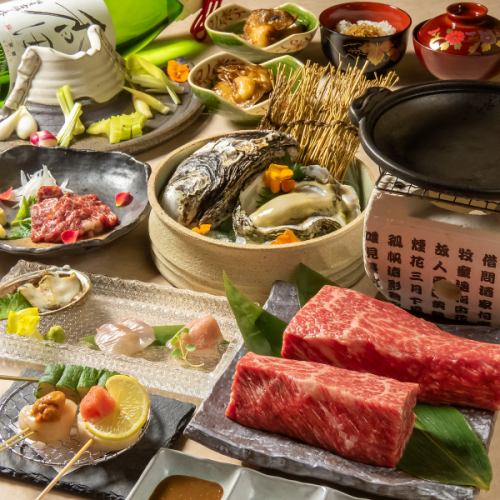 ≪燦燦コース≫神石牛のステーキ・旬魚のお造り・馬刺しなど全11品120分飲み放題付き10000円