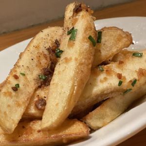 French fries with anchovy sauce