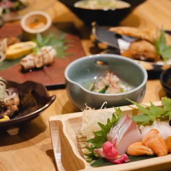 [3 hours all-you-can-drink with draft beer] 3 types of sashimi, wagyu beef sushi, and yakitori all-you-can-eat 23-item course [4480 yen → 3480 yen]