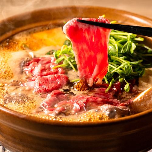 ◇庆功套餐◇ 黑毛和牛寿喜烧＆蓝鳍金枪鱼【共10道菜品、2.5小时无限畅饮/5,000日元】