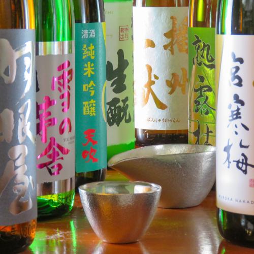 A wide variety of sake and shochu!