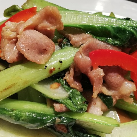 Pak Wang Tung Mu (Stir-fried green vegetables and pork)