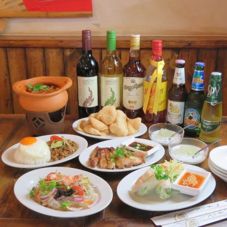 [2H All-you-can-drink♪] ``Isaan course'' 5,610 yen (tax included) <8 dishes in total> including country dishes that go well with sticky rice such as som tam