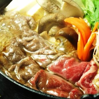 Sukiyaki 2-hour all-you-can-eat and drink course [domestic beef/black pork] 5,500 yen (tax included)