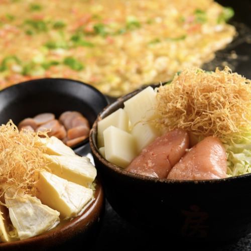 ≪Our signature dish≫ Mochi Mentai Monja [1,188 JPY (excl. tax)]