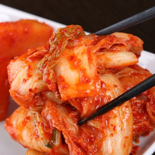 First of all, our homemade kimchi