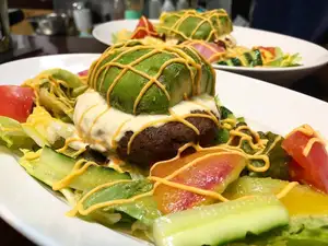 Avocado salad hamburger