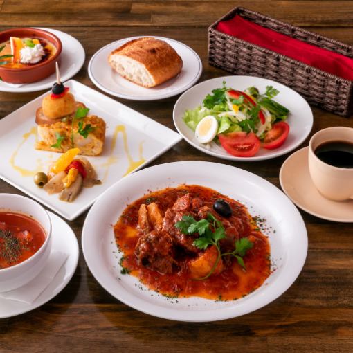 Meat main lunch course ~Spanish cuisine with meat~2508 yen (tax included)