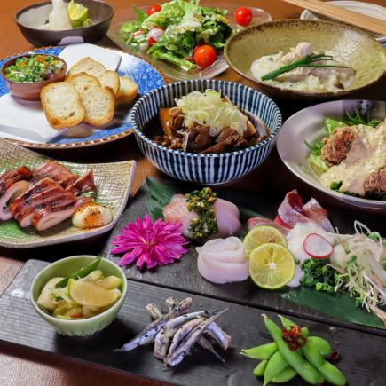 [Farewell party 5000 yen 2 hours all-you-can-drink 9 dishes] Fresh fish caught that morning, specialty stew, and vegetables too ◎ [Specialty course]