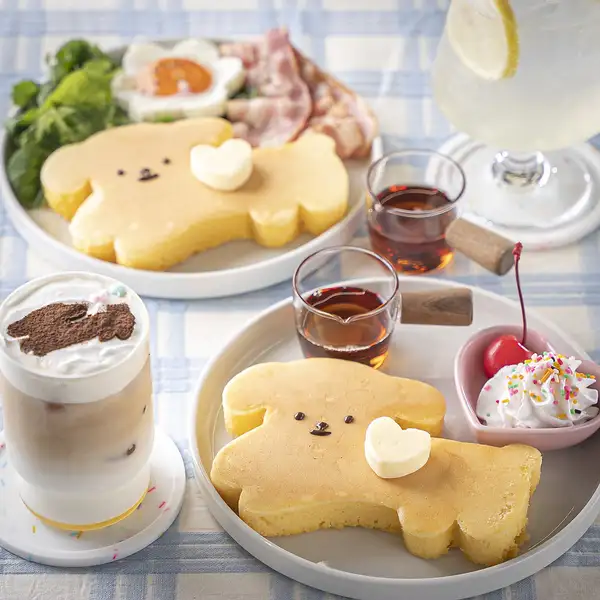 mimicafeロゴのわんちゃんパンケーキ